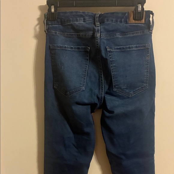 High Rise Distressed Blue Jeans - Picture 3 of 5
